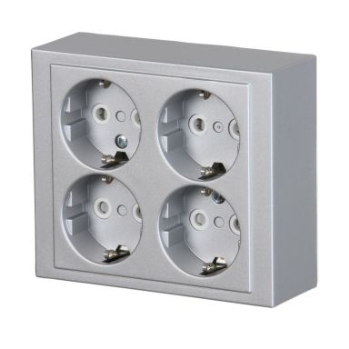 ABB Impressivo Stikkontakt 4-veis, jordet, utenpåliggende