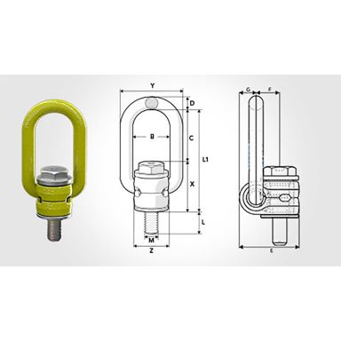 Gunnebo Z102208 Løftebeslag Decenteret jumper