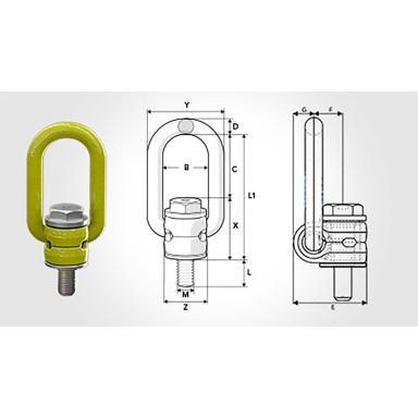 Gunnebo Z102208 Løftefeste desentrert bøyle