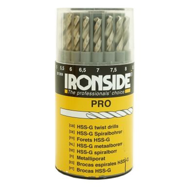 Ironside 201269 Borsett 19 stk. bor, 1–10 mm