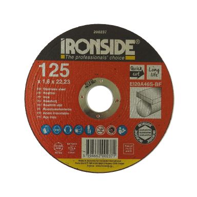 Ironside 200237 Kappeskive 125 mm, F41, EI20, Inox