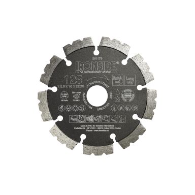 Ironside 201179 Timanttikatkaisulaikka yleismalli, 125x22,23x2,3 mm