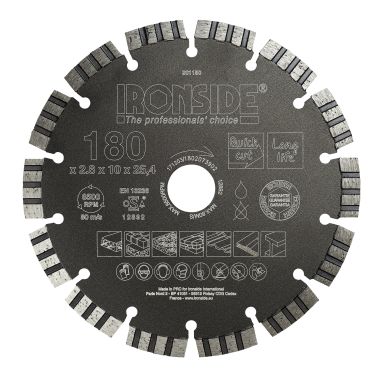 Ironside 201180 Diamantskæreskive universal, 180x25,4x2,6 mm