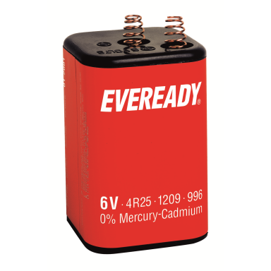 EVEREADY PJ996/4R25 Høyeffektsbatteri med fjærer, 6 V