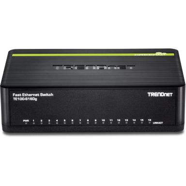 TRENDnet TE100-S16DG Kytkin Plug and Play -toiminnolla