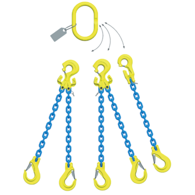 Gunnebo FlexiLeg FMG 221 GBK Løftekæde Ø6 mm x 2 m, klasse 10