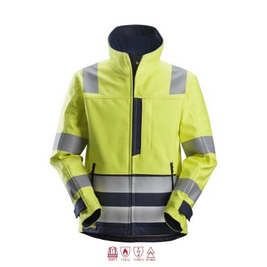 Snickers Workwear 1260 ProtecWork Softshell jakke Advarsel, gul