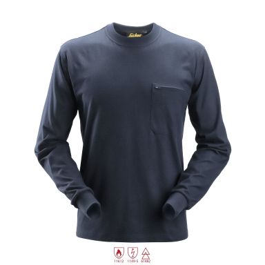 Snickers Workwear 2460 ProtecWork T-skjorte marineblå, langermet