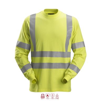 Snickers Workwear 2461 ProtecWork T-Shirt varseltøj, gul, langærmet