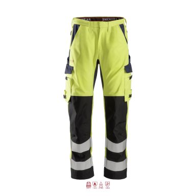 Snickers Workwear 6364 ProtecWork Arbeidsbukse varsel, gul/marineblå