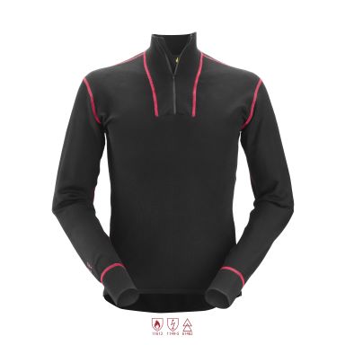 Snickers Workwear 9462 ProtecWork Undertrøje sort, kort lynlås