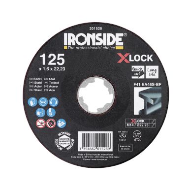 Ironside 201528 Kappeskive 125 cm, X-LOCK, for stål, F41