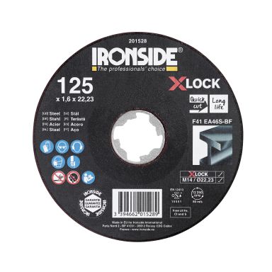 Ironside 201529 Kappeskive 125 cm, X-LOCK, for stål, F41