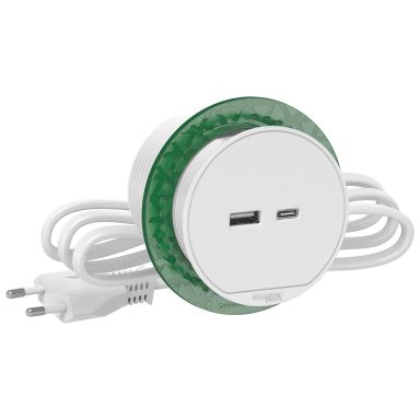 Schneider Electric XS USB-A/C Unica Bordsuttag inbyggd, 60 mm