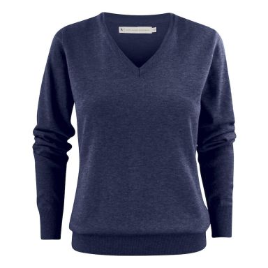 James Harvest Ashland V Woman Sweater Blå flettet