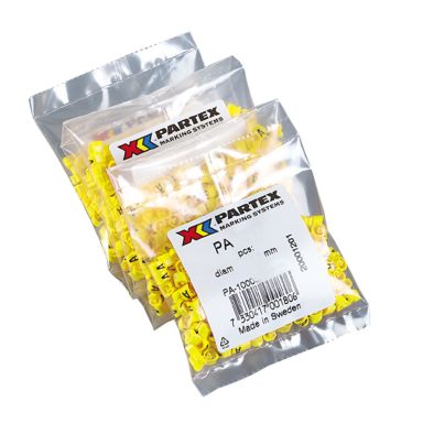 Partex PA1401/7 Kabelmärkning siffror, Ø2,5-5 mm, 200-pack