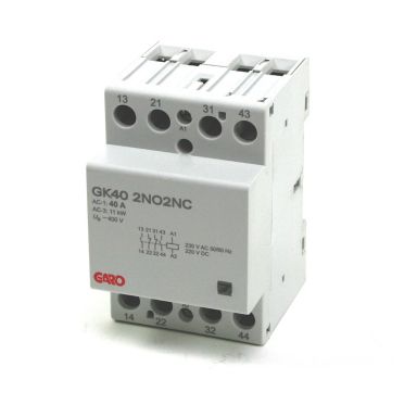 Garo GK40 230V ACDC Kontaktori 40 A, 4 sulkeutuvaa kontaktoria