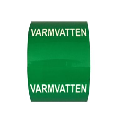 Nordisk Rörmärkning 17964 Tape til mærkning af rør 75 mm x 30 meter, grøn/hvid