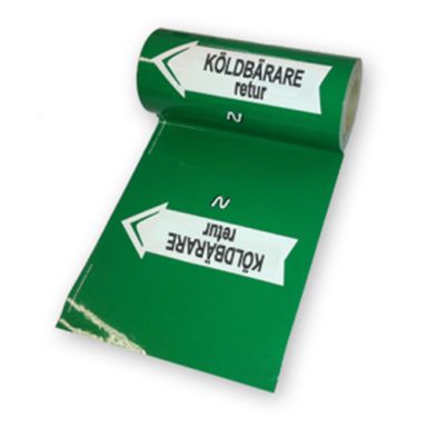 Nordisk Rörmärkning 51032 Tape til mærkning af rør 160 mm x 10 meter, grøn