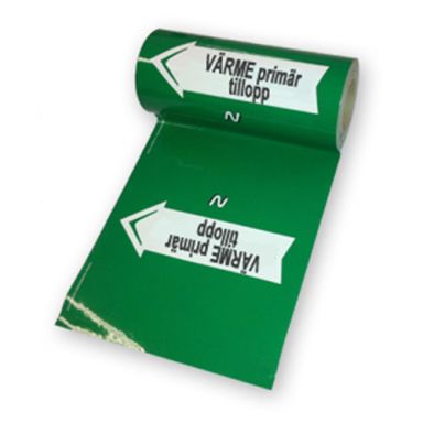 Nordisk Rörmärkning 51040 Tape til mærkning af rør 160 mm x 10 meter, grøn