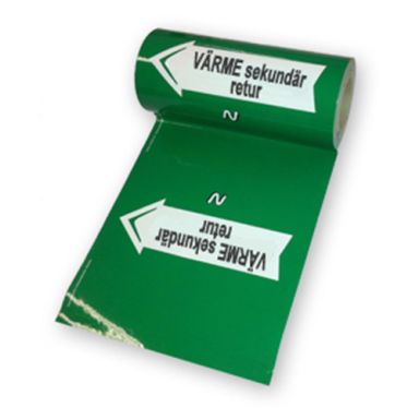 Nordisk Rörmärkning 51044 Tape til mærkning af rør 160 mm x 10 meter, grøn
