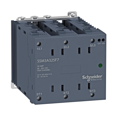 Schneider Electric SSM3 Relé 3-fase, 600 V, 25 A