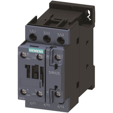 Siemens 3RT2024-1AP00 Kontaktor 1 Lukket + 1 Åpen/1 Lukket, 5,5 kW, 230 VAC