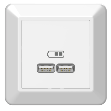 Elko EKO05982 Latausliitäntä USB 2,1 A, valkoinen