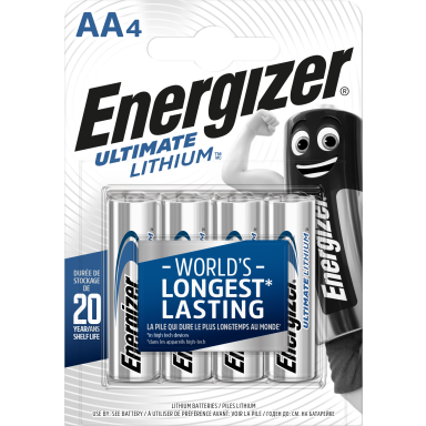 Energizer Ultimate Lithium Lithiumbatteri AA, 1,5 V, pakke med 4