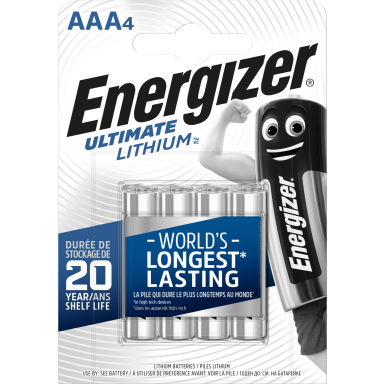 Energizer Ultimate Lithium Batteri AAA, 1,5 V, 4-pakning