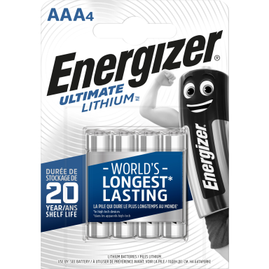 Energizer Ultimate Lithium Lithiumbatteri AAA, 1,5V, pakke med 4