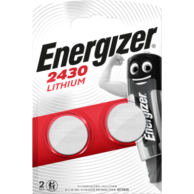 Energizer Lithium Knappcellsbatteri CR2430, 3 V, 2-pack