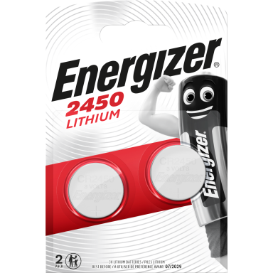 Energizer Lithium Knapcellebatteri CR2450, 3 V, 2-pak