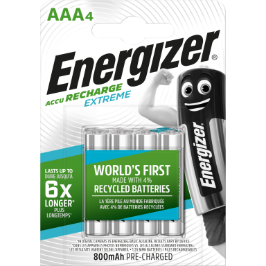 Energizer Recharge Extreme Akku ladattava, AAA, 1,2 V, 4 kpl