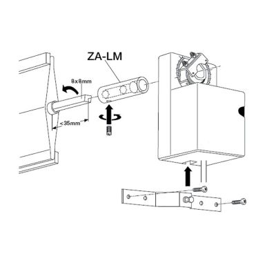 Belimo ZA-LM Spjeldakselforlenger for LMA spjeldmotorer