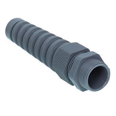 Rutab 1476134 Ruuvattava liitin IP68, harmaa, murtosuojalla