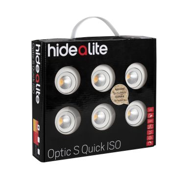 Hide-a-Lite DL Optic S Quick Downlight Pak med 6 stk., hvid