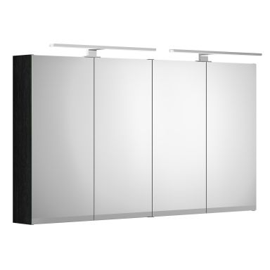 Gustavsberg Artic Spejlskab sort eg, med LED-belysning, 120 cm