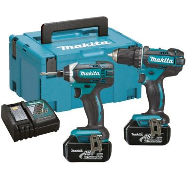 Makita DLX2127MJ Værktøjssæt med batteri og oplader
