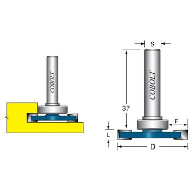 Cobolt 213-5010 Skivenotfræser L = 5 / F = 10, D = 36, S = 8mm