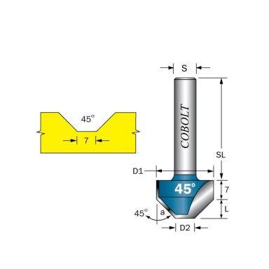 Cobolt 209-450 Fasfræser D1=21 D2=7