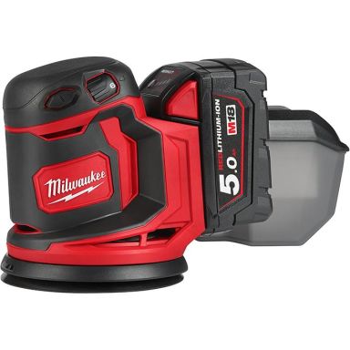 Milwaukee M18 BOS125-502B Excentersliber med batteri og oplader