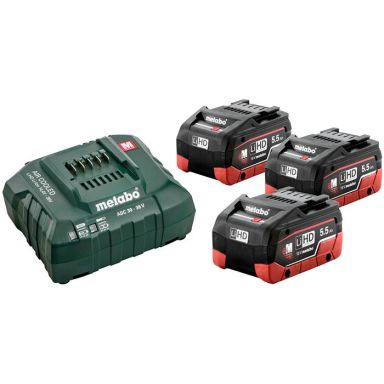 Metabo Bas-set Opladningspakke 3stk 5.5Ah batterier