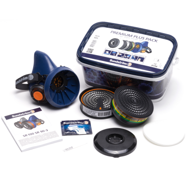 Sundström SR 100 Premium Plus Pack Puolimaski koko M/L, lisävarusteilla