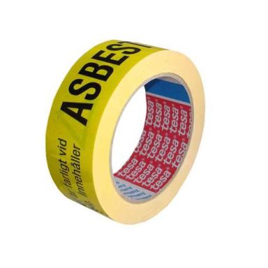 Tesa 6875 Advarselstape for asbest, gul/sort