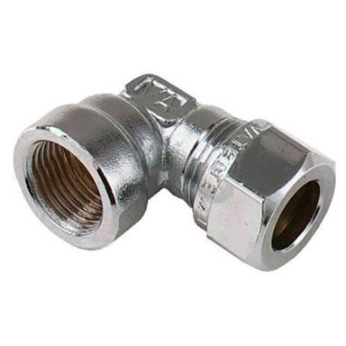 Vatette FG036043420 Overgangsvinkel 90°, forkromet, indvendigt gevind, 12 mm x G10