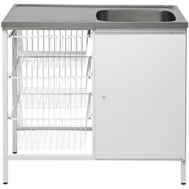 Contura CAB 10 Vaskebord hvid, med opbevaringsskab og 3 trådbakker