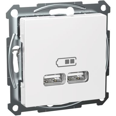Schneider Electric Exxact WDE002926 Ladestasjon 2 USB, hvit