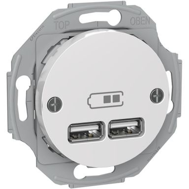 Schneider Electric Renova WDE011760 Latausasema 2 USB, valkoinen