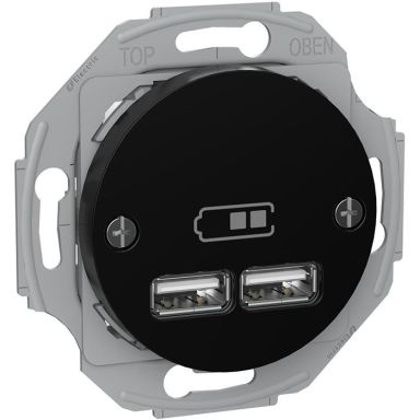 Schneider Electric Renova WDE011761 Latausasema 2 USB, musta